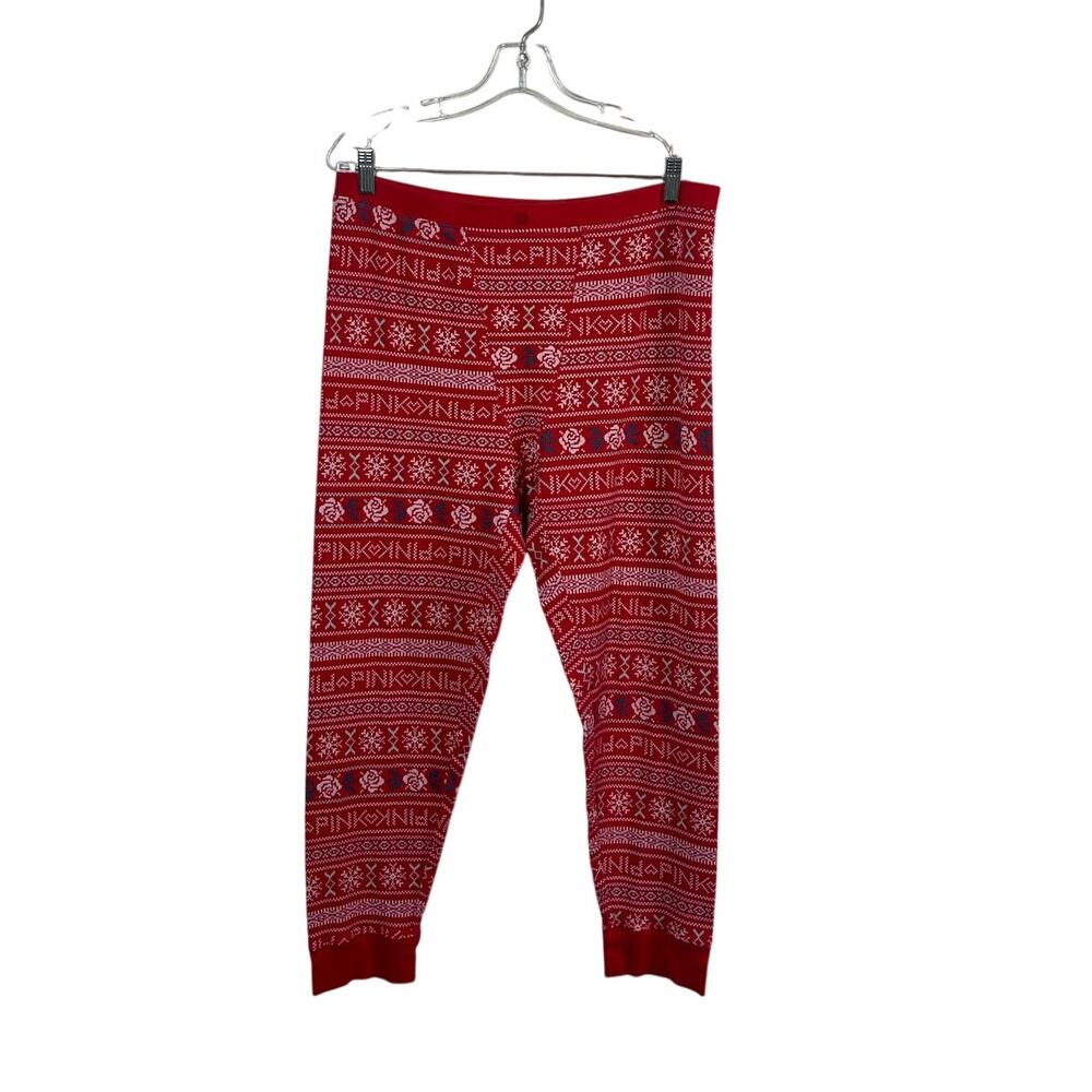 PINK Victoria’s Secret Red Snowflake Pajama Pants size XL